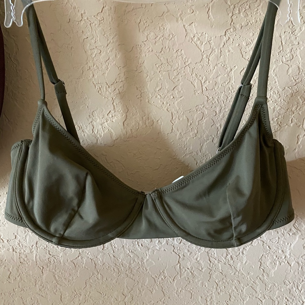 Olive Balconette Swim Top (L)